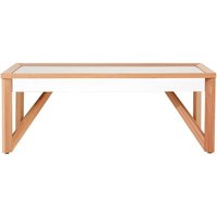 Kensick Rectangular Mirrored Glass Coffee Table In Natural