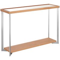 Kensick Rectangular Mirrored Glass Console Table In Natural