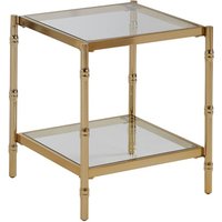Kensick Square Mirrored Glass Side Table With Gold Frame