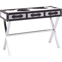 Kensick Wooden Console Table With Cross Legs In Black And White