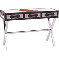 Kensick Wooden Console Table With Cross Legs In Brown And White