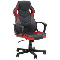 Katy Racer Faux Leather Gaming Chair In Black And Red