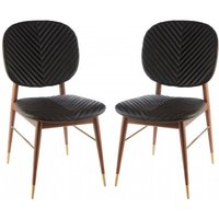 Kentona Black Faux Leather Dining Chairs In A Pair