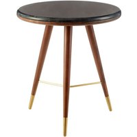 Kentona Dark Grey Marble End Table With Dark Walnut Frame