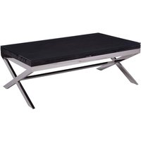 Kero Glass Top Coffee Table With Cross Base In Black