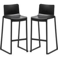 Ketchum Black Polypropylene Stacking Bar Stools In Pair