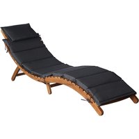 Kilmer Solid Wood Sun Lounger With Dark Grey Cushions