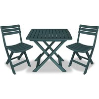 Kinston Plastic 3 Piece Folding Bistro Set In Green