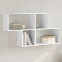 Kinston Wooden Wall Shelf With 4 Shelves In White