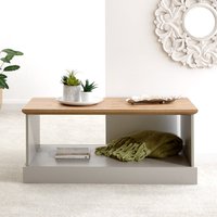 Kirkby Wooden Rectangular Coffee Table In Grey And Oak