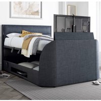 Kirkland Fabric Ottoman Storage King Size TV Bed In Slate