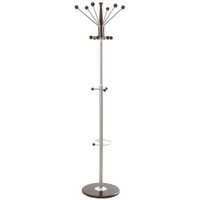 Kobe Metal Coat Stand With Umbrella Holder In Chrome And Brown