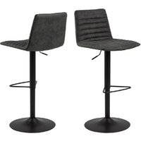 Kodak Anthracite Fabric Bar Stools With Metal Base In Pair