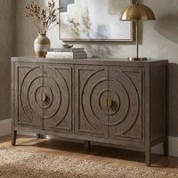 Kramis Wooden Sideboard with 4 Doors in Vintage Brown