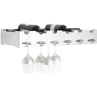 Kurhah Wide 6 Bottles Steel Wine Rack In Silver