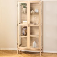 Labasa Wooden Display Cabinet With 2 Doors In White Oak