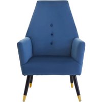 Lagos Velvet Button Detail Armchair In Midnight Blue