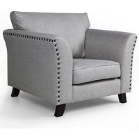 Lamya Fabric 1 Seater Sofa With Wooden Legs In Grey