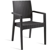 Laporte Plastic Outdoor Armchair In Dark Grey