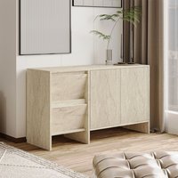 Laris Wooden Console Table in Travertine Marble Effect