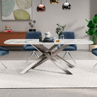 Laseo Ceramic Dining Table in White Gloss