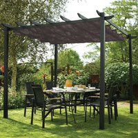 Launton Aluminium Garden Pergola Canopy In Grey
