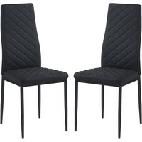 Laurel Black Faux Leather Dining Chairs In Pair