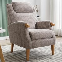 Laurel Fabric 1 Seater Sofa With Oak Legs In Natural