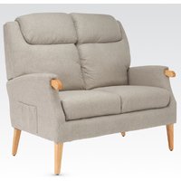 Laurel Fabric 2 Seater Sofa With Oak Legs In Taupe