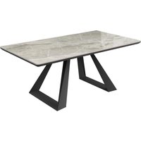 Laval Ceramic Glass Coffee Table In Grey Gloss