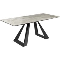 Laval Ceramic Glass Extending Dining Table In Grey Gloss