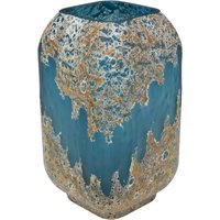 Laval Tall Glass Planter In Blue And Gold
