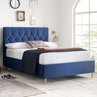 Laxly Fabric Ottoman Storage Double Bed In Blue