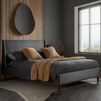 Lebanon Velvet King Size Bed In Grey
