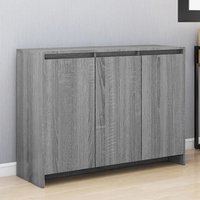 Leehi Wooden Sideboard With 3 Doors In Grey Sonoma Oak