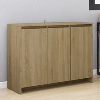 Leehi Wooden Sideboard With 3 Doors In Sonoma Oak