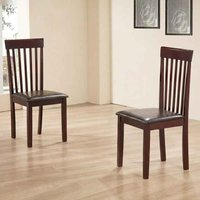 Leica Mahogany Wooden Dining Chairs in Pair