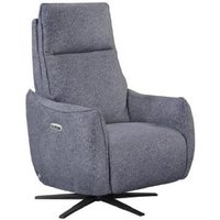 Leiria Fabric Recliner 1 Seater Sofa In Anthracite