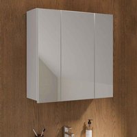 Leko Wooden Bathroom Mirror Cabinet with 3 Doors in White