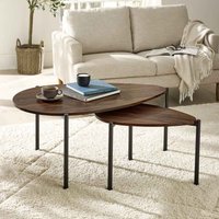 Lelvra Wooden Nest of 2 Coffee Tables in Walnut