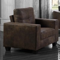 Larue Antique Fabric 1 Seater Sofa In Brown