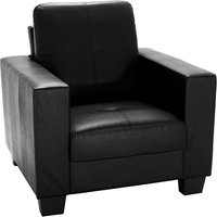 Larue Leather And PVC Bonded 1 Seater Sofa In Black
