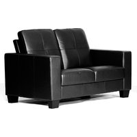 Larue Leather And PVC Bonded 2 Seater Sofa In Black