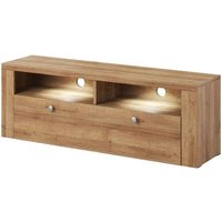 Leon Wooden TV Stand With 1 Door In Riviera Oak