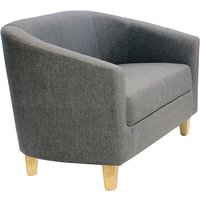 Leprous Linen Fabric 1 Seater Sofa In Dark Grey