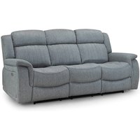 Lindsay Fabric Electric Recliner 3 Seater Sofa In Grey