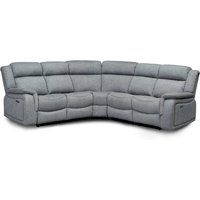 Lindsay Fabric Electric Recliner Large Corner Sofa In Grey