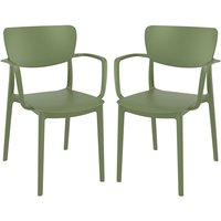 Lisa Olive Green Polypropylene Dining Chairs In Pair