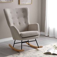 Livorno Fabric Bedroom Rocking Chair in Beige