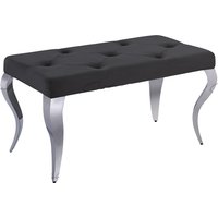 Lloyd Velvet Dining Bench With Steel Legs In Black
